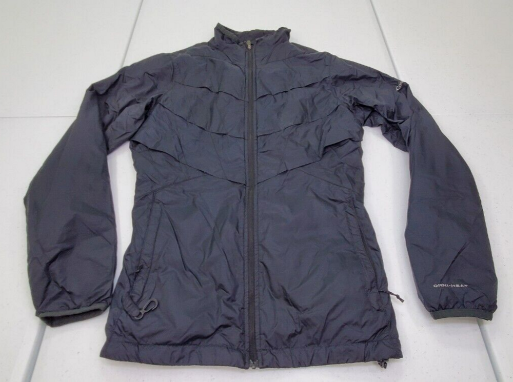 Columbia Used Women S Omni-heat Black jacket Ruffles/Interchange Lightweight - Picture 3 of 8